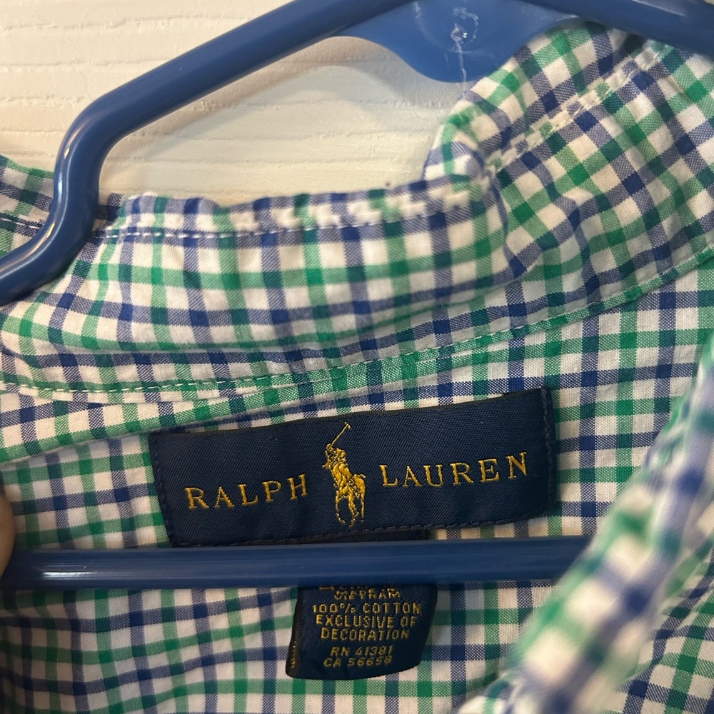 Ralph Lauren Blue and Green Plaid Shirt